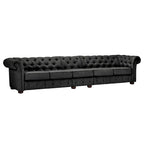 Canapé Chesterfield extra long gris Knightsbridge