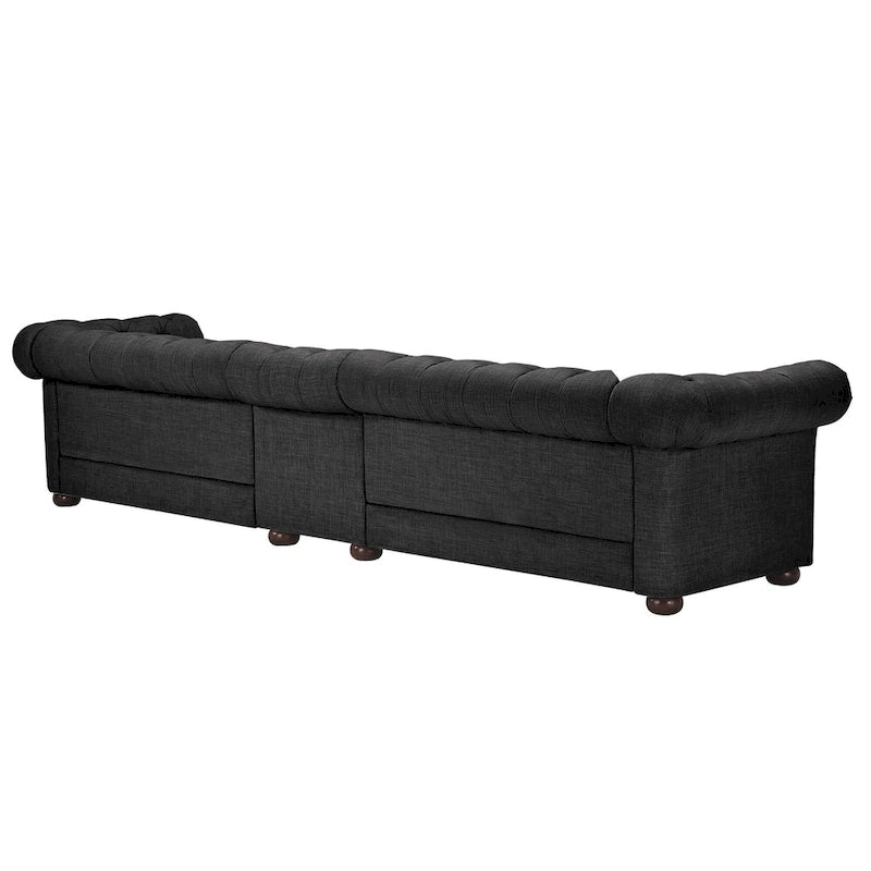 Canapé Chesterfield extra long gris Knightsbridge