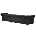Canapé Chesterfield extra long gris Knightsbridge