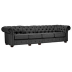 Canapé Chesterfield extra long gris Knightsbridge