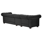 Canapé Chesterfield extra long gris Knightsbridge