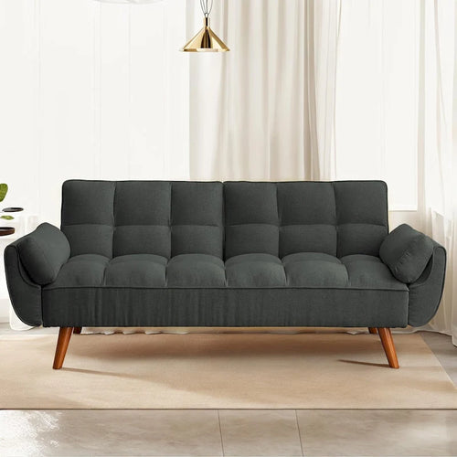 Canapé-Lit Futon 75.39 POUCES, Canapé-Lit Convertible Rembourré avec Dossier Inclinable Tufté et Divisé