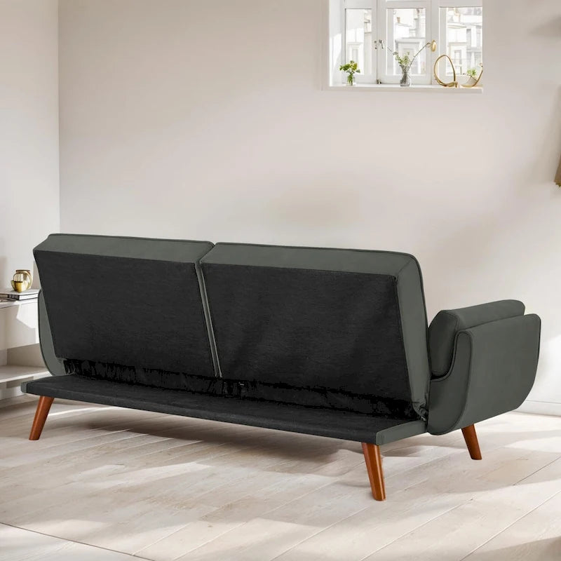 Canapé-Lit Futon 75.39 POUCES, Canapé-Lit Convertible Rembourré avec Dossier Inclinable Tufté et Divisé
