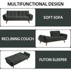 Canapé-Lit Futon 75.39 POUCES, Canapé-Lit Convertible Rembourré avec Dossier Inclinable Tufté et Divisé