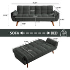 Canapé-Lit Futon 75.39 POUCES, Canapé-Lit Convertible Rembourré avec Dossier Inclinable Tufté et Divisé