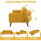 Canapé-Lit Futon 75.39 POUCES, Canapé-Lit Convertible Rembourré avec Dossier Inclinable Tufté et Divisé