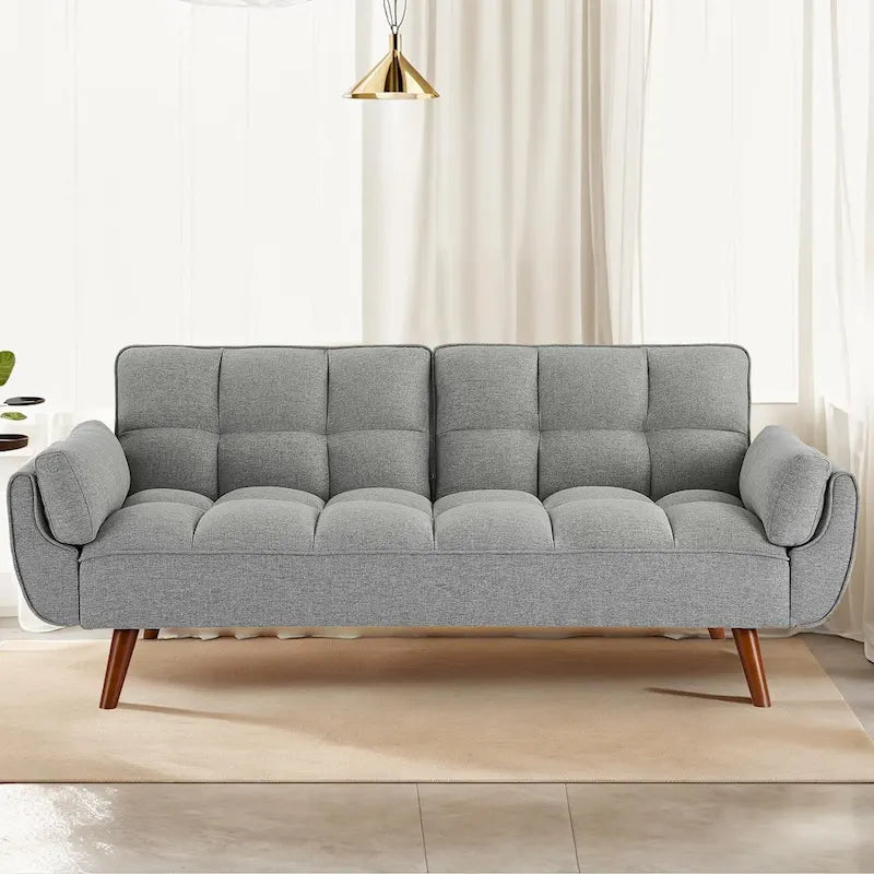 Canapé-Lit Futon 75.39 POUCES, Canapé-Lit Convertible Rembourré avec Dossier Inclinable Tufté et Divisé