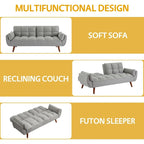 Canapé-Lit Futon 75.39 POUCES, Canapé-Lit Convertible Rembourré avec Dossier Inclinable Tufté et Divisé
