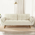Canapé-Lit Futon 75.39 POUCES, Canapé-Lit Convertible Rembourré avec Dossier Inclinable Tufté et Divisé