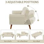 Canapé-Lit Futon 75.39 POUCES, Canapé-Lit Convertible Rembourré avec Dossier Inclinable Tufté et Divisé