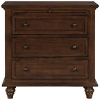 Meuble de rangement en bois à 3 tiroirs, table d'appoint avec tablette coulissante