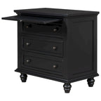 Meuble de rangement en bois à 3 tiroirs, table d'appoint avec tablette coulissante