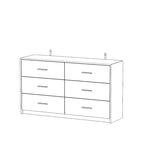 Organisez avec élégance : Commode noire et or 6 tiroirs, fini lustré