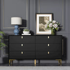 Commode Commode moderne pour chambre à coucher, Buffet double 6 tiroirs