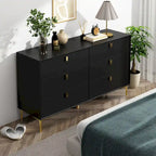 Commode Commode moderne pour chambre à coucher, Buffet double 6 tiroirs