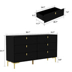 Commode Commode moderne pour chambre à coucher, Buffet double 6 tiroirs