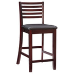 Tabouret de comptoir à dossier échelle 24 pouces en similicuir/tissu Piedmont