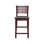 Tabouret de comptoir à dossier échelle 24 pouces en similicuir/tissu Piedmont