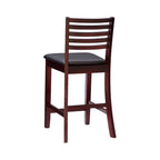 Tabouret de comptoir à dossier échelle 24 pouces en similicuir/tissu Piedmont