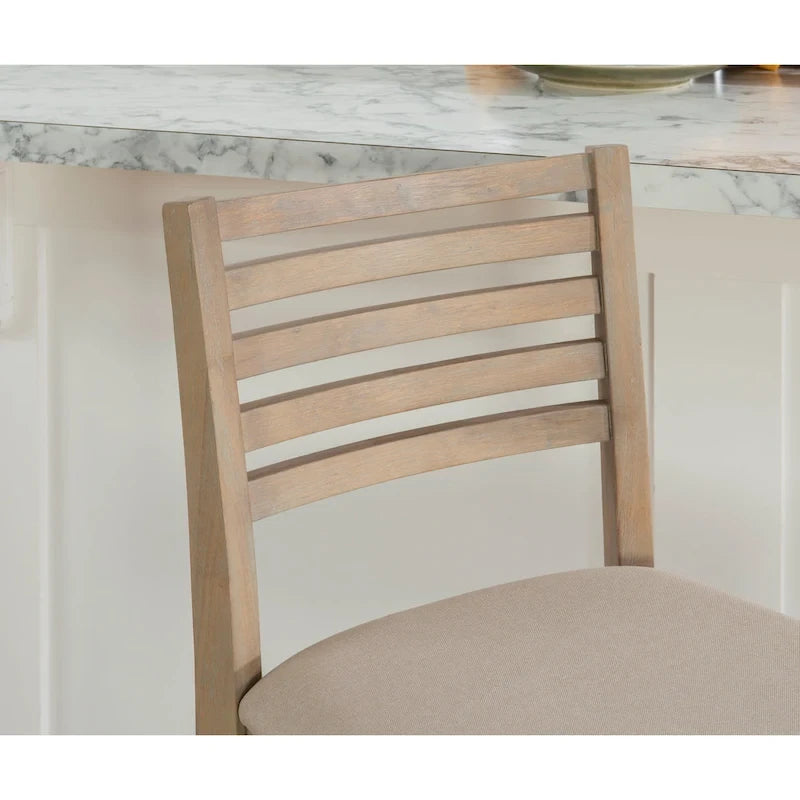 Tabouret de comptoir à dossier échelle 24 pouces en similicuir/tissu Piedmont