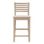 Tabouret de comptoir à dossier échelle 24 pouces en similicuir/tissu Piedmont