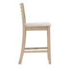 Tabouret de comptoir à dossier échelle 24 pouces en similicuir/tissu Piedmont
