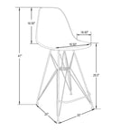 Tabouret de bar en acrylique Cresco avec base et repose-pieds chromés dorés