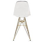 Tabouret de bar en acrylique Cresco avec base et repose-pieds chromés dorés