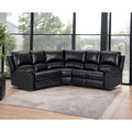 Canapé d'angle inclinable en U trois pièces en mélange de polyester noir - 80 po