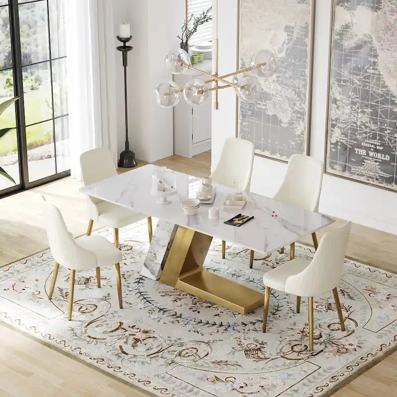 Lot de 2 chaises de salle à manger en cuir PU rembourrées