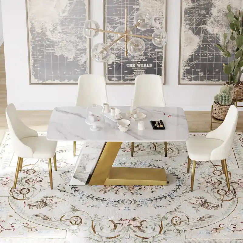 Lot de 2 chaises de salle à manger en cuir PU rembourrées