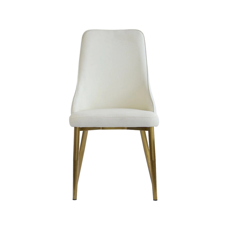 Lot de 2 chaises de salle à manger en cuir PU rembourrées