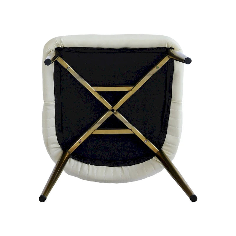 Lot de 2 chaises de salle à manger en cuir PU rembourrées
