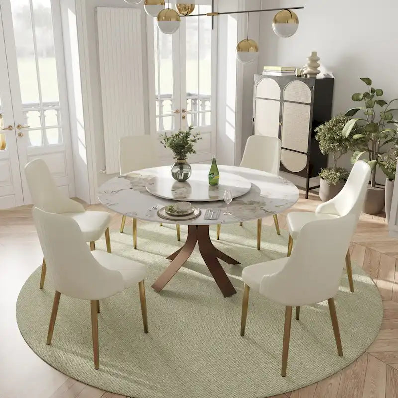 Lot de 2 chaises de salle à manger en cuir PU rembourrées