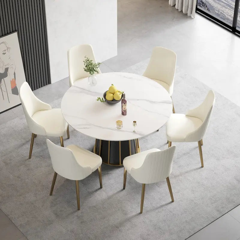 Lot de 2 chaises de salle à manger en cuir PU rembourrées