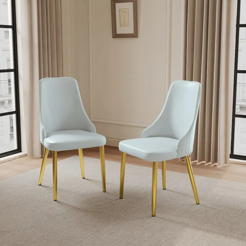 Lot de 2 chaises de salle à manger en cuir PU rembourrées