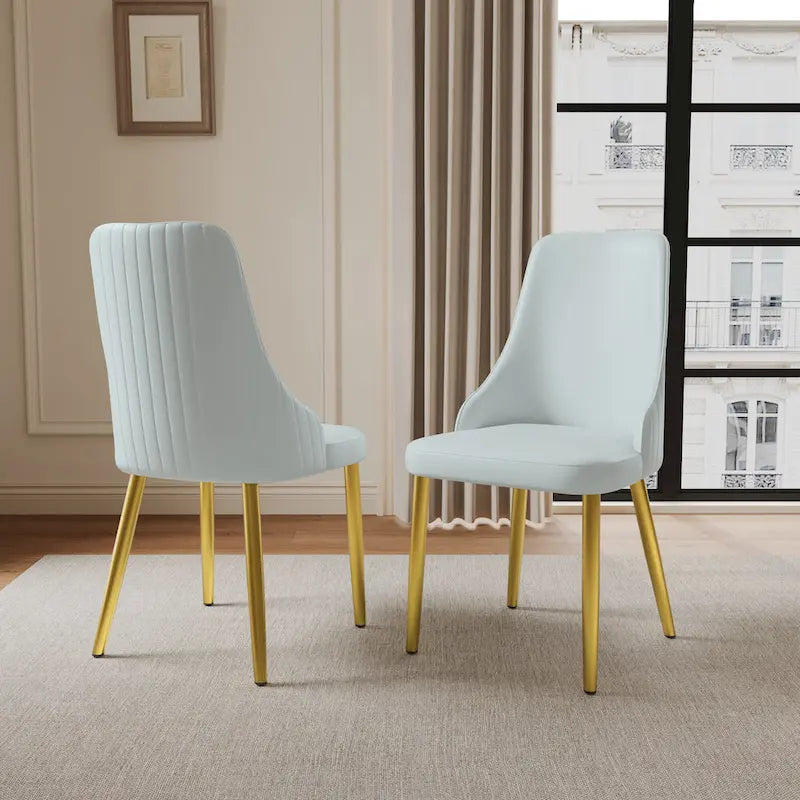 Lot de 2 chaises de salle à manger en cuir PU rembourrées
