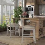 Chaises de salle à manger hautes en bois blanc Biaz Farmhouse (lot de 2)
