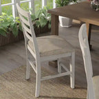 Chaises de salle à manger hautes en bois blanc Biaz Farmhouse (lot de 2)