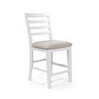 Chaises de salle à manger hautes en bois blanc Biaz Farmhouse (lot de 2)
