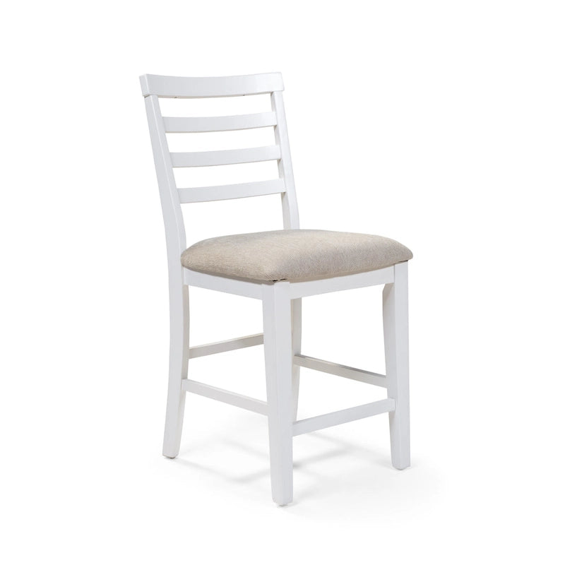 Chaises de salle à manger hautes en bois blanc Biaz Farmhouse (lot de 2)