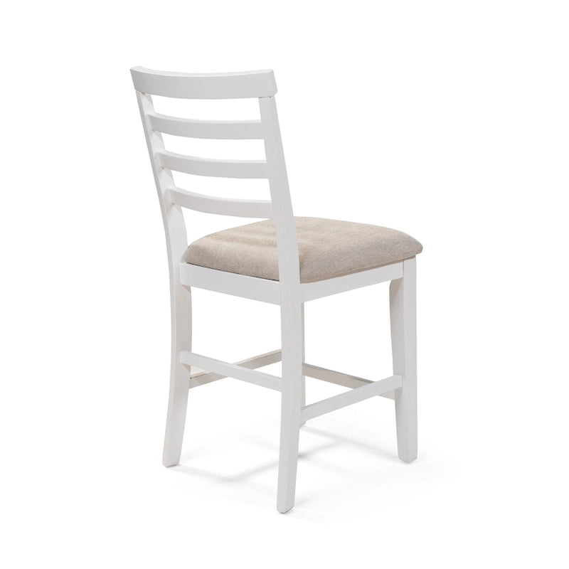 Chaises de salle à manger hautes en bois blanc Biaz Farmhouse (lot de 2)