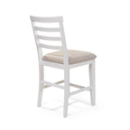 Chaises de salle à manger hautes en bois blanc Biaz Farmhouse (lot de 2)
