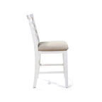 Chaises de salle à manger hautes en bois blanc Biaz Farmhouse (lot de 2)
