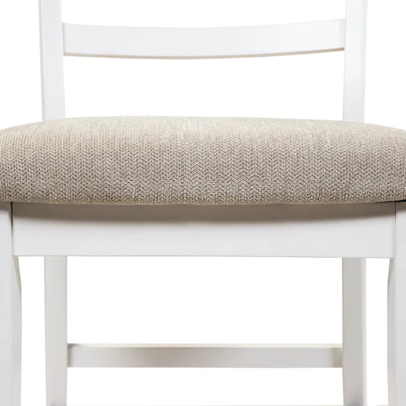 Chaises de salle à manger hautes en bois blanc Biaz Farmhouse (lot de 2)