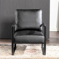 Fauteuil Hosam 25,4" avec revêtement en PU/microfibre et accoudoirs en métal