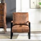 Fauteuil Hosam 25,4" avec revêtement en PU/microfibre et accoudoirs en métal