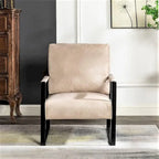 Fauteuil Hosam 25,4" avec revêtement en PU/microfibre et accoudoirs en métal