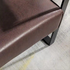 Fauteuil Hosam 25,4" avec revêtement en PU/microfibre et accoudoirs en métal