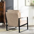 Fauteuil Hosam 25,4" avec revêtement en PU/microfibre et accoudoirs en métal